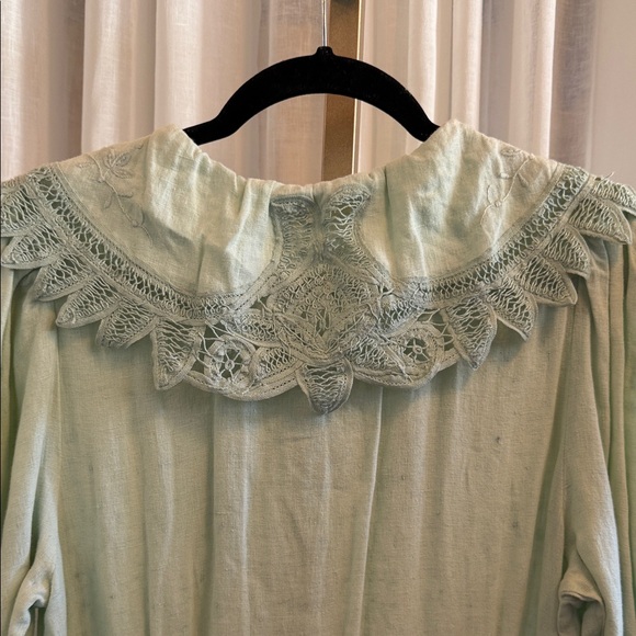 Ulla Johnson Light Green Long Sleeve Linen Dress - Picture 11 of 14